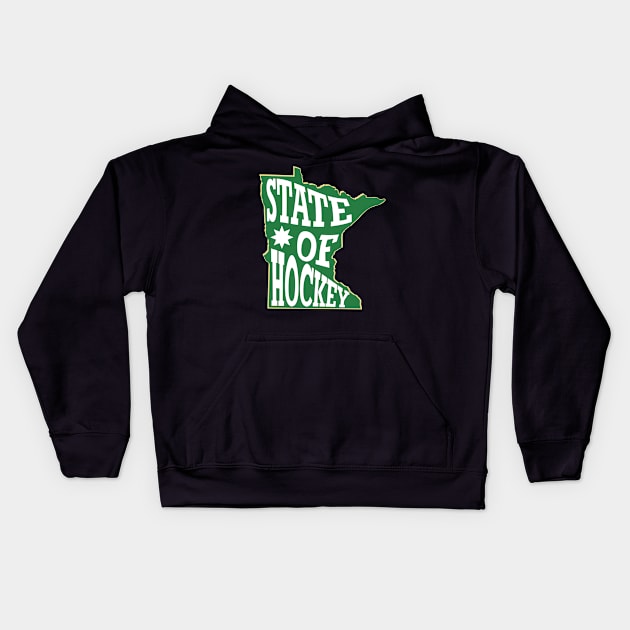 State of Hockey Minnesota Kids Hoodie by Mary Rose 73744